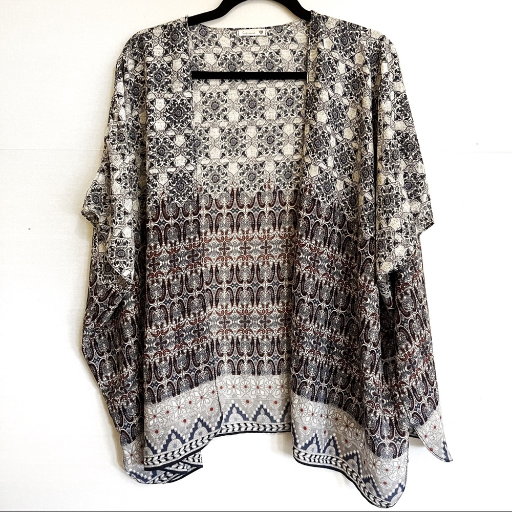 Navy Patterned Kimono
